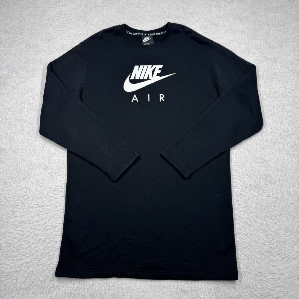 Nike Air Long Sleeve Crewneck Fleece Top Dress Black BV5134-010 Women's Size M